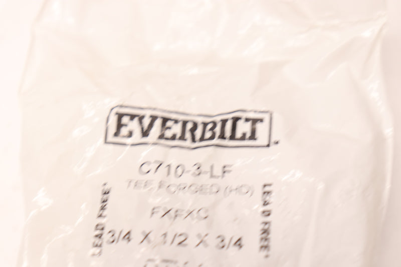 Everbilt Tee Fitting Forged Bronze 3/4" x 1/2" x 3/4" C7110-3-LF