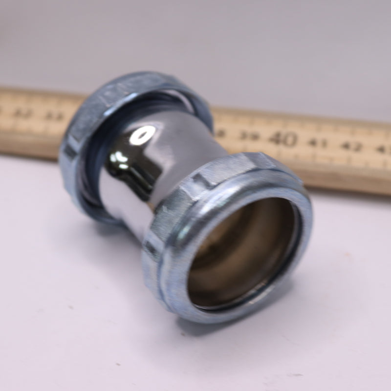 Everbilt Double Slip-Joint Comp Coupling Chrome-Plated Brass 20-Ga 1-1/4" x 2"