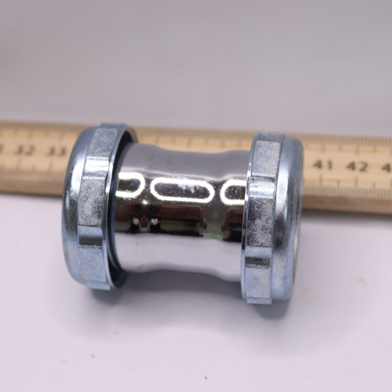 Everbilt Double Slip-Joint Comp Coupling Chrome-Plated Brass 20-Ga 1-1/4" x 2"