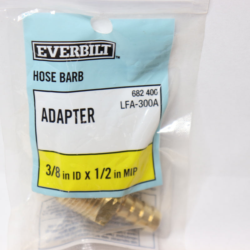 Everbilt Hose Barb Adapter Fitting Brass 3/8" Barb x 1/2" MIP LFA-300A