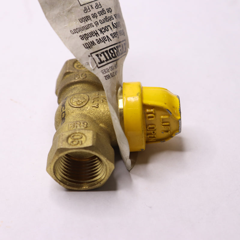 Everbilt Safety Gas Ball Valve Brass 1/2" FPT x FPT 1001 275 652