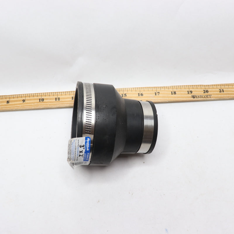 Fernco Mechanical Flexible Coupling Black PVC 3" x 2" P1056-32