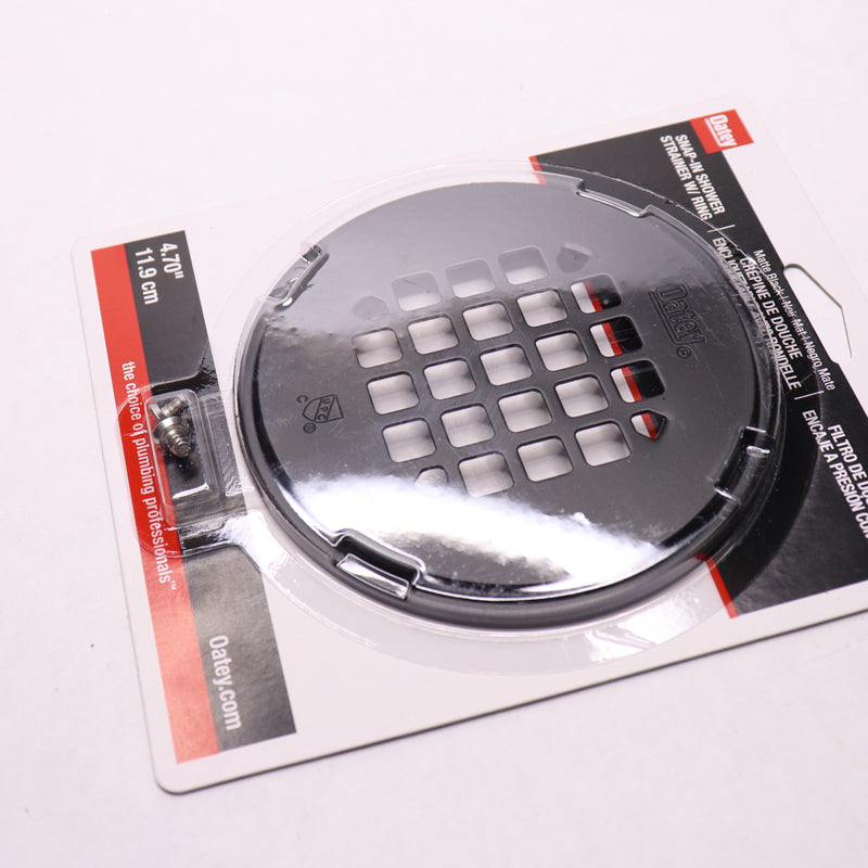 Oatey Snap-In Strainer Round with Ring Matte Black 42421