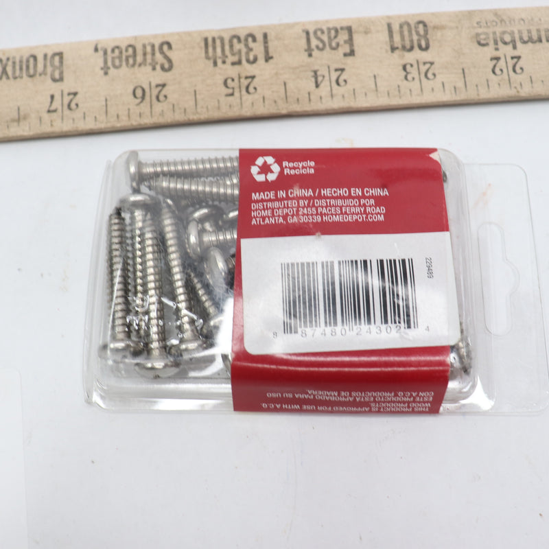 (25-Pk) Everbilt Phillips Pan-Head Sheet Metal Screws 1/4" x 1-1/2" 1006524817