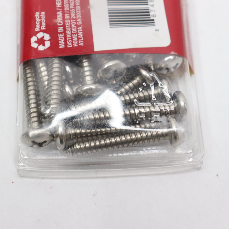 (25-Pk) Everbilt Phillips Pan-Head Sheet Metal Screws 1/4" x 1-1/2" 1006524817