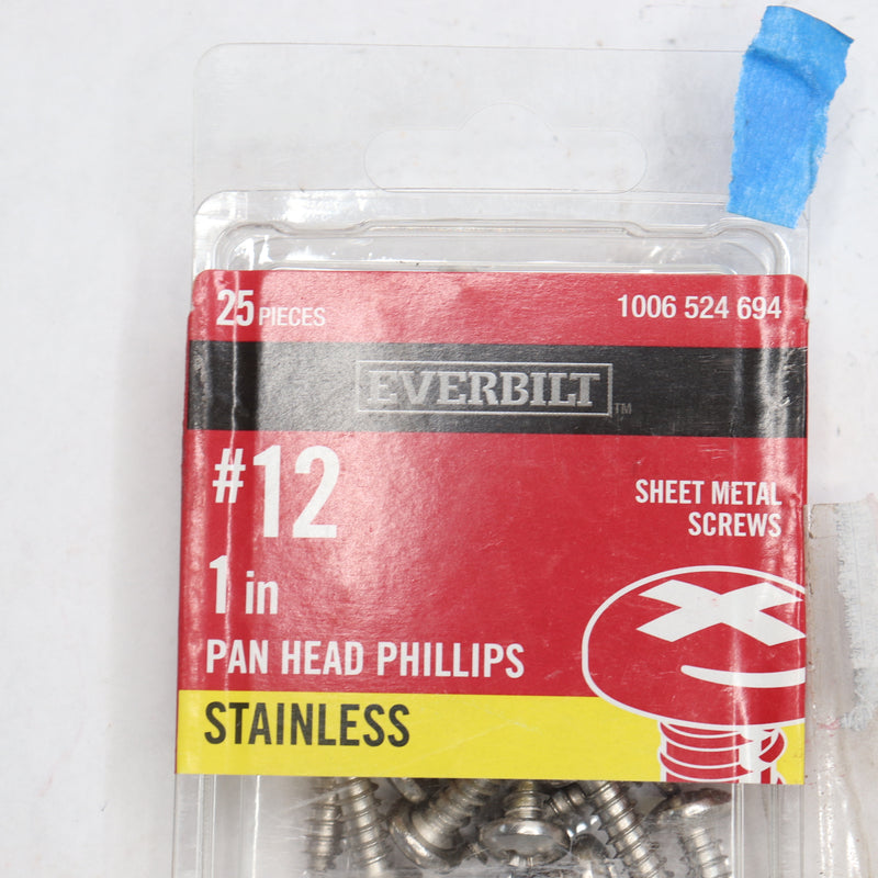 (25-Pk) Everbilt Pan Head Sheet Metal Screw Zinc Plated