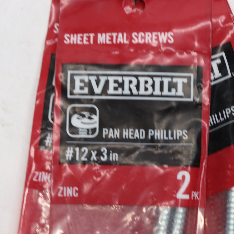 (10-Pk) Everbilt Phillips Pan Head Sheet Metal Screw Zinc Plated