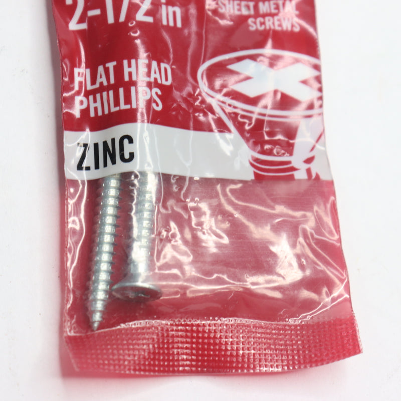 (2-Pk) Everbilt Phillips Flat Head Sheet Metal Screw Zinc Plated