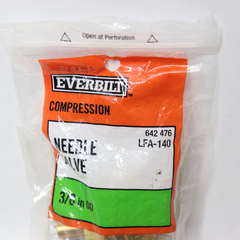 Everbilt Compression Angle Needle Valve Lead-Free Brass 3/8" LFA-140