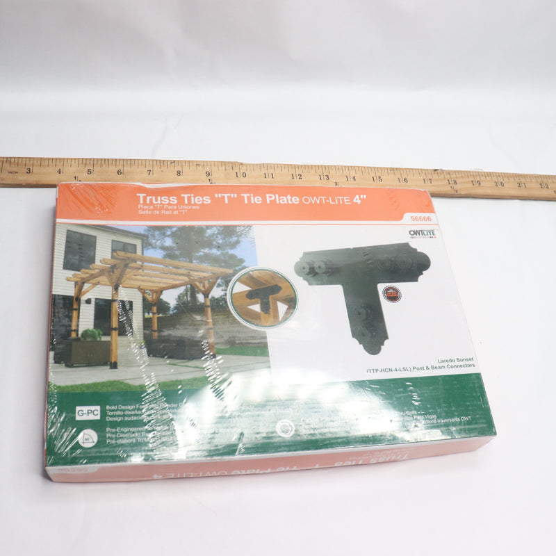 OWT Lite Laredo Sunset 12-Gauge Black Galvanized Steel 4 in. T-Tie Plate 56666