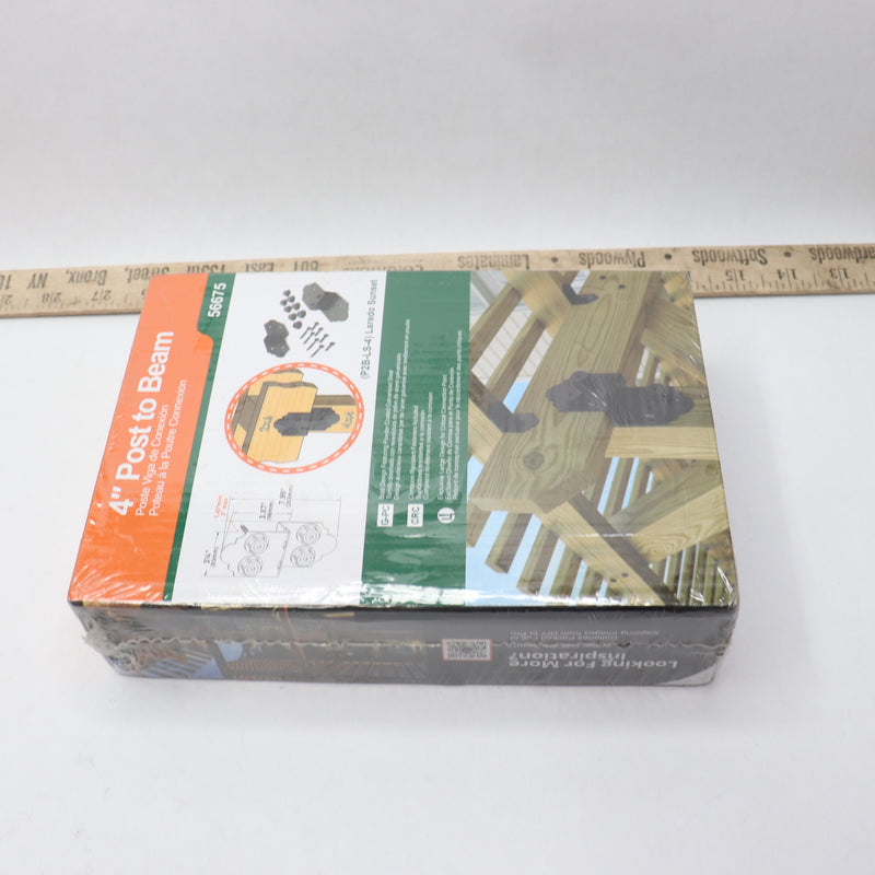 (2-Pk) Ozco Post to Beam Connector Steel Black 4 56675
