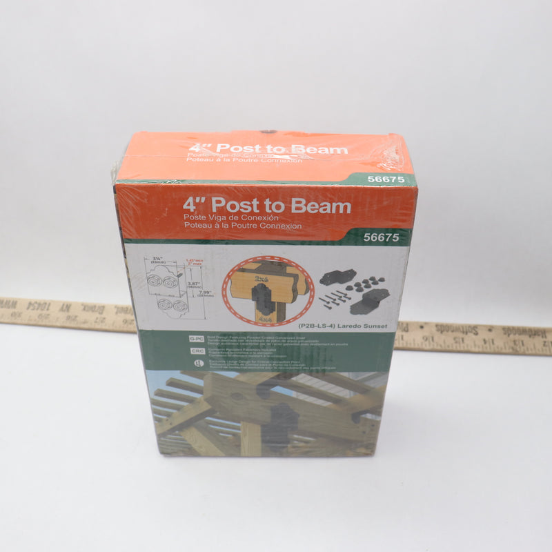 (2-Pk) Ozco Post to Beam Connector Steel Black 4 56675