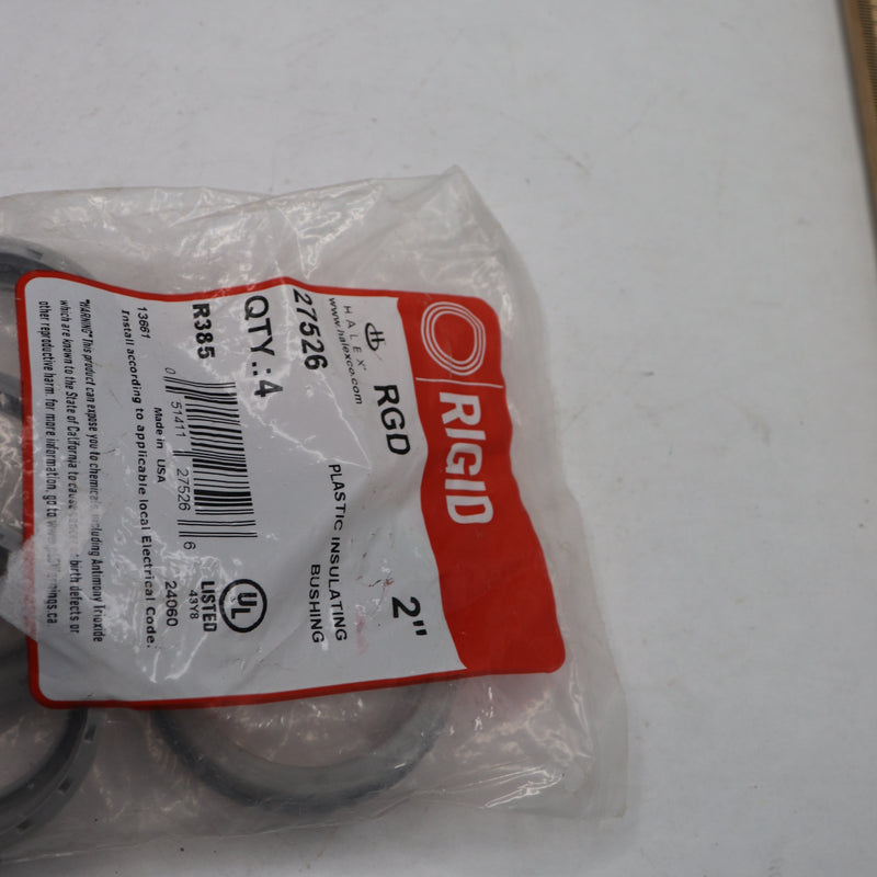 (4-Pk) Rigid Conduit Bushing Insulating/Plastic 2" 27526