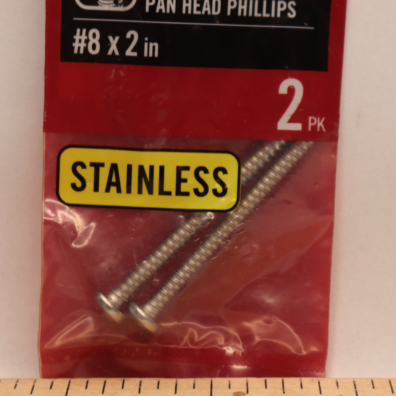 (2-Pack) Everbilt Phillips Pan Head Sheet Metal Screw Stainless Steel