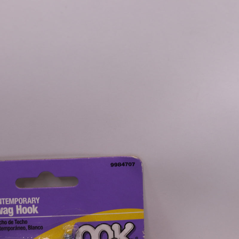 OOK Contemporary Swag Hook White 50lb 9984707