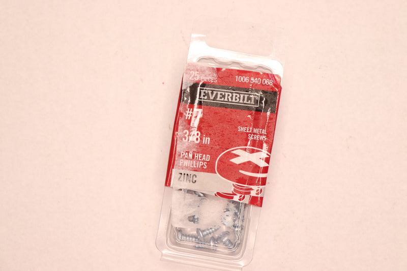 (25-Pk) Everbilt Phillips Pan Head Sheet Metal Screws Zinc Plated