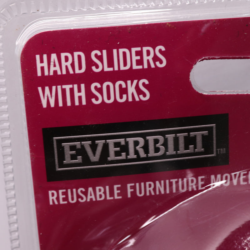 (2-Pk) Everbilt Round Furniture Moving Hard Sliders with Socks 4-3/4"