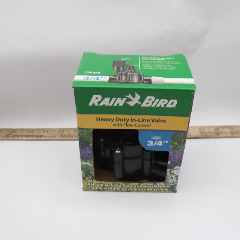 Rain Bird In-Line Automatic Sprinkler Valve w/ Flow Control Black 3/4"