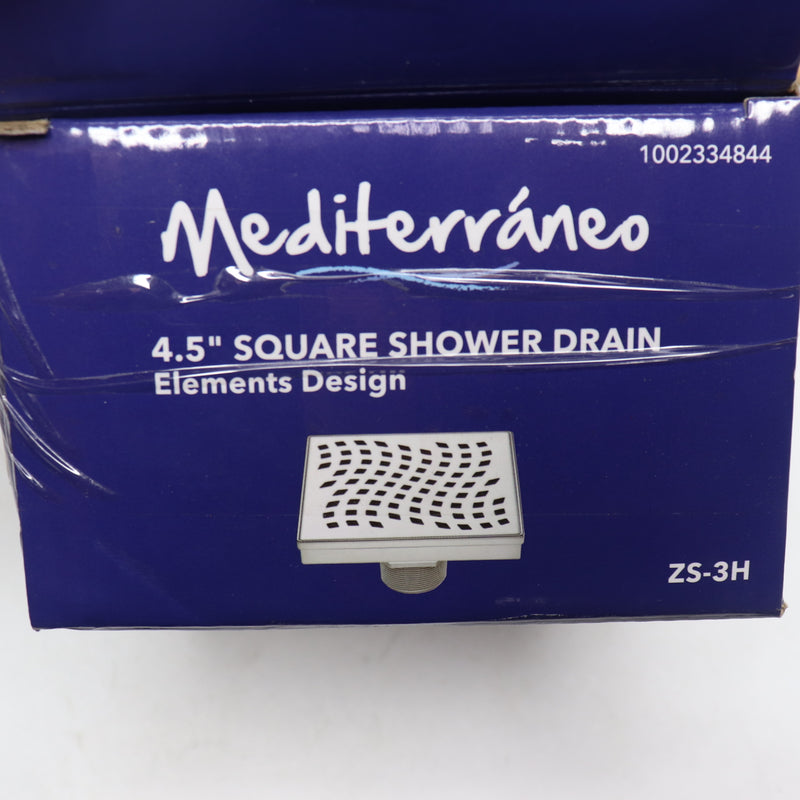Mediterraneo Square Shower Element Drain Stainless Steel 4.5" 1002334844