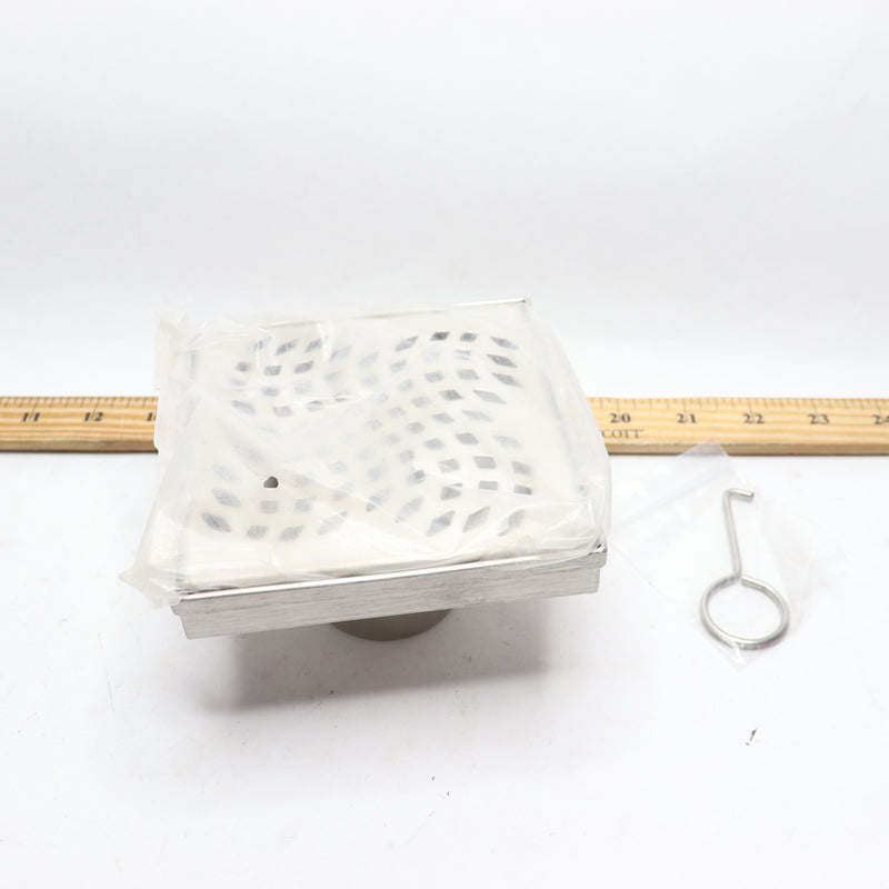 Mediterraneo Square Shower Element Drain Stainless Steel 4.5" 1002334844