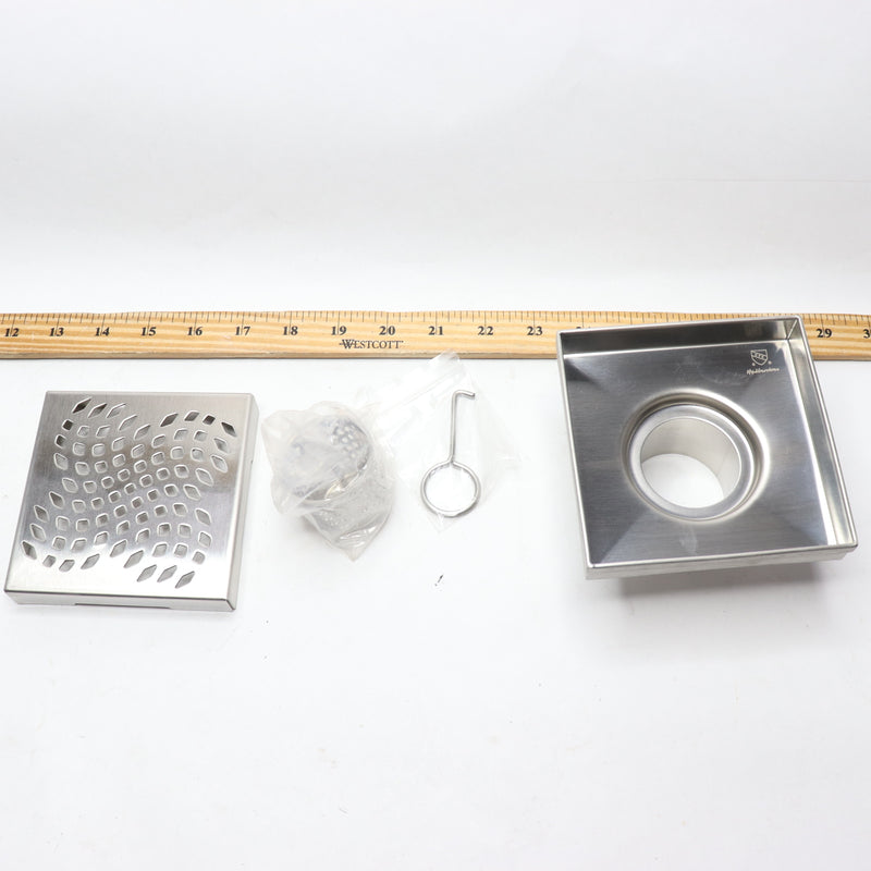 Mediterraneo Square Shower Element Drain Stainless Steel 4.5" 1002334844