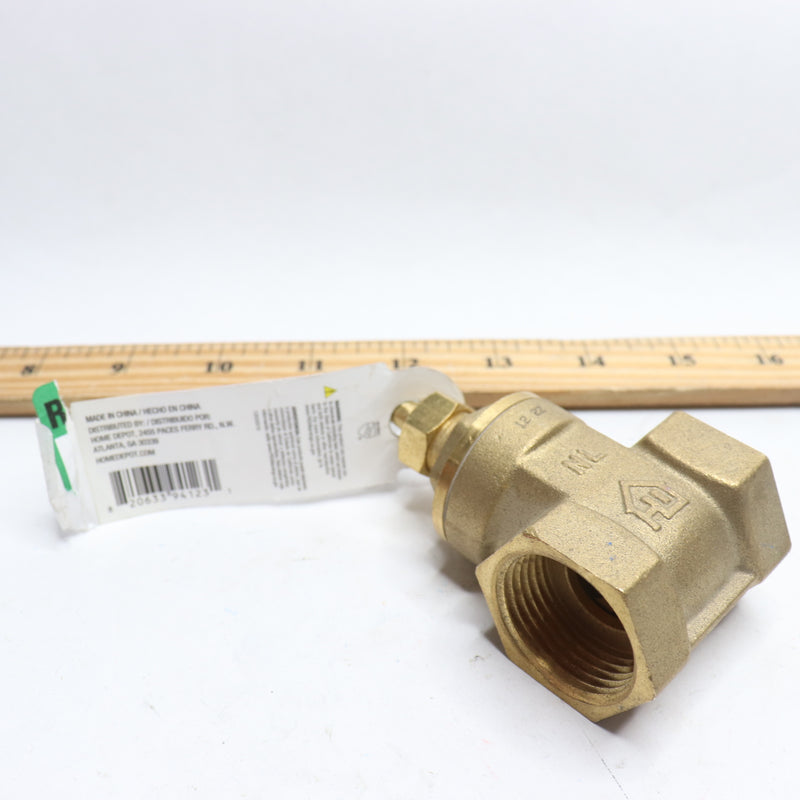 Everbilt Threaded Gate Valve Lead Free Brass 1" FIP x FIP 170-2-1-EB