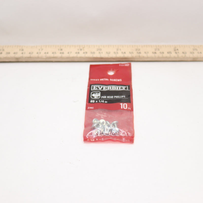 (10-Pk) Everbilt Phillips Pan Head Sheet Metal Screw Zinc Plated