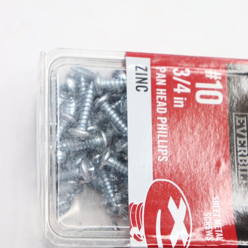 (100-Pk) Everbilt Phillips Pan Head Sheet Metal Screw Zinc Plated