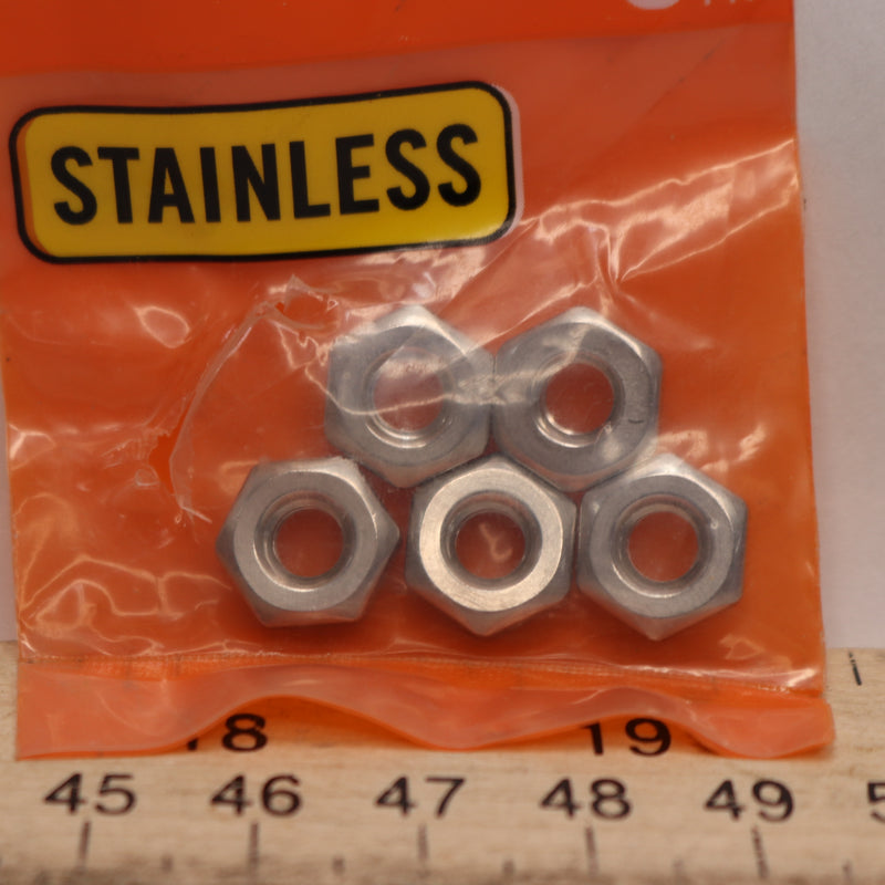 (5-Pk) Everbilt Machine Screw Nuts Stainless Steel