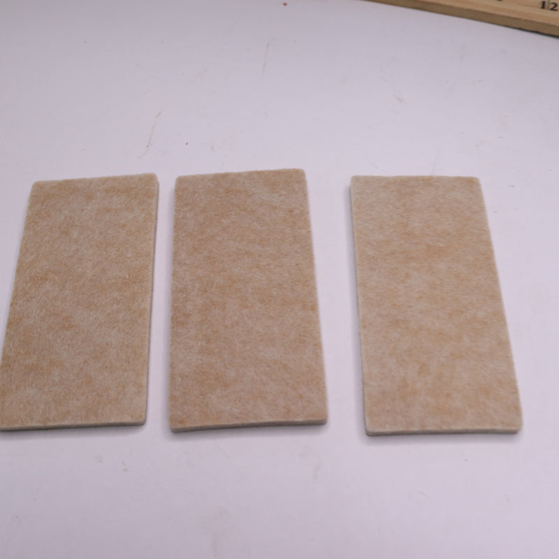 (3-Pk) Everbilt Heavy Duty Rectangular Self Adhesive Felt Pads Beige 2" x 4"