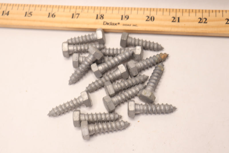 (16-Pk) Everbilt External Hex Hex-Head Lag Screws 3/8" x 1-1/2" - Missing Screws