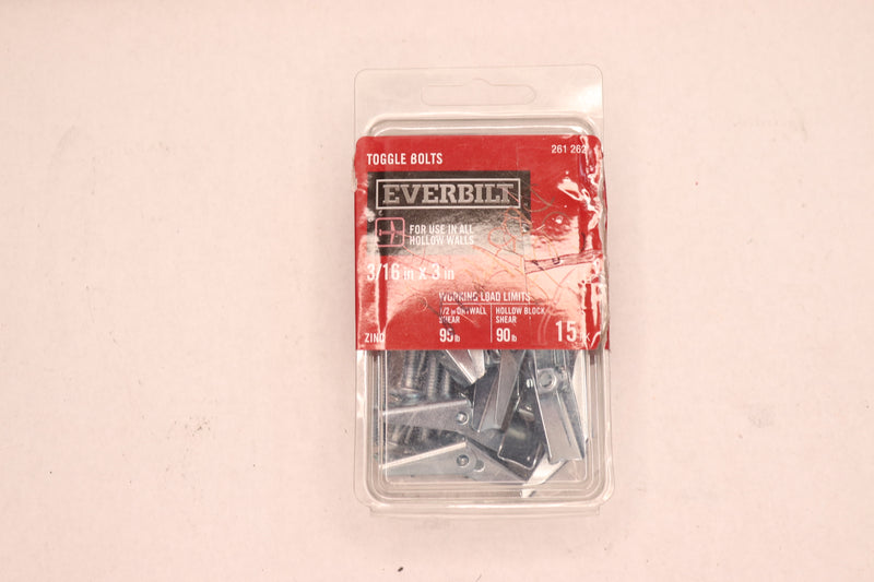 Everbilt Phillips Mushroom-Head Toggle Bolt Anchors 3/16" x 3" - Incomplete