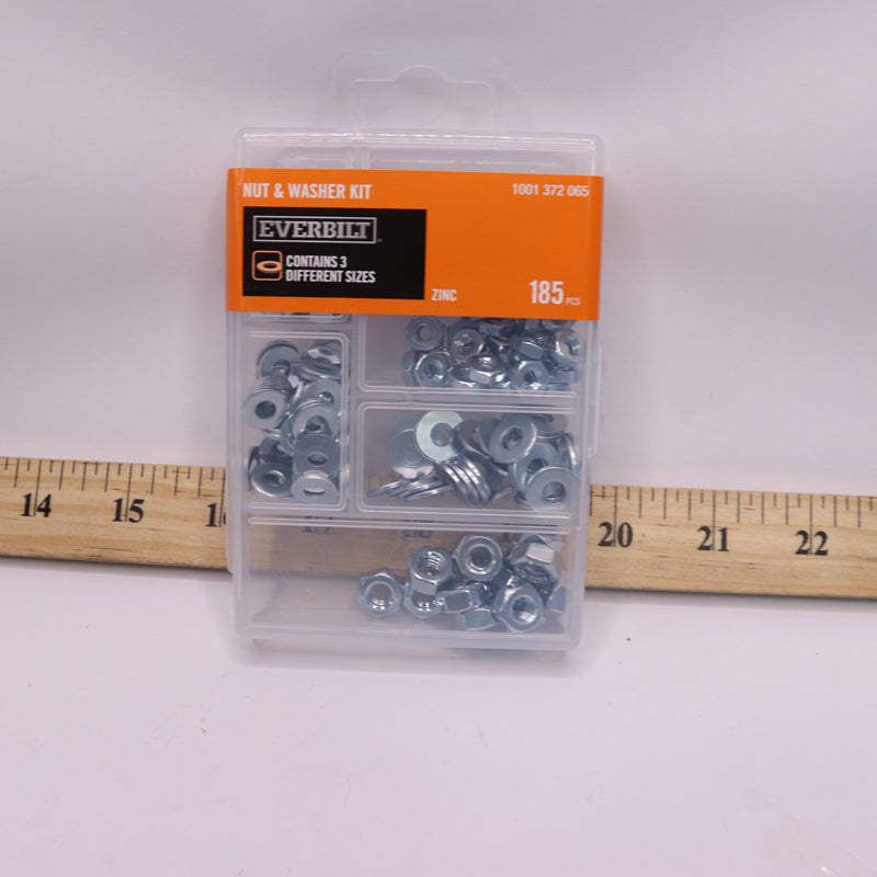 (185-Pk) Everbilt Nuts and Washer Kit Zinc-Plated 1001 372 065