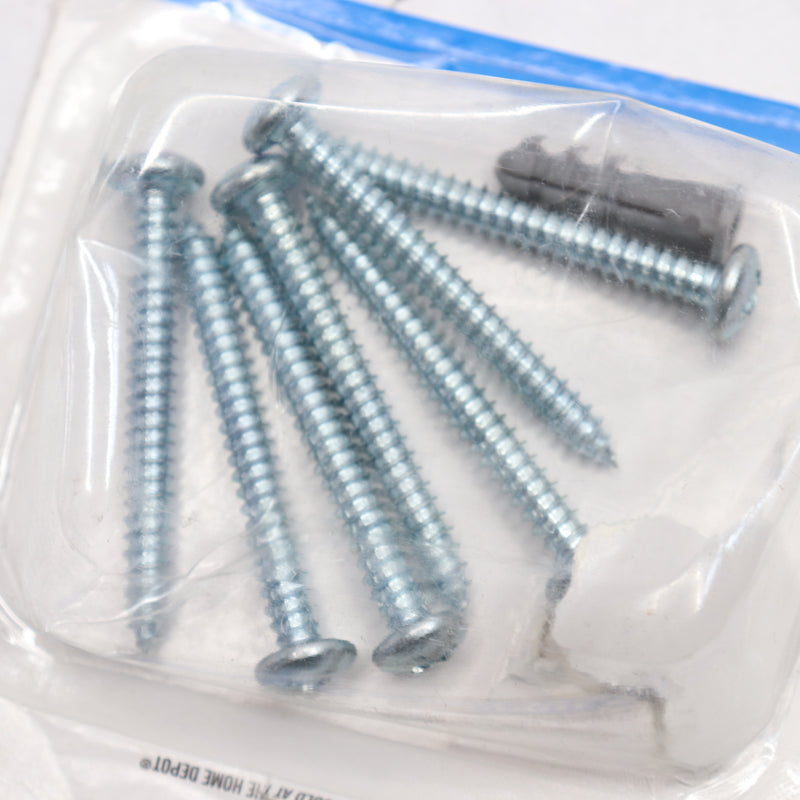 Everbilt Vertical Rail and Hang Track Screws 1005 887 422 - 7 Screws / 1 Anchor