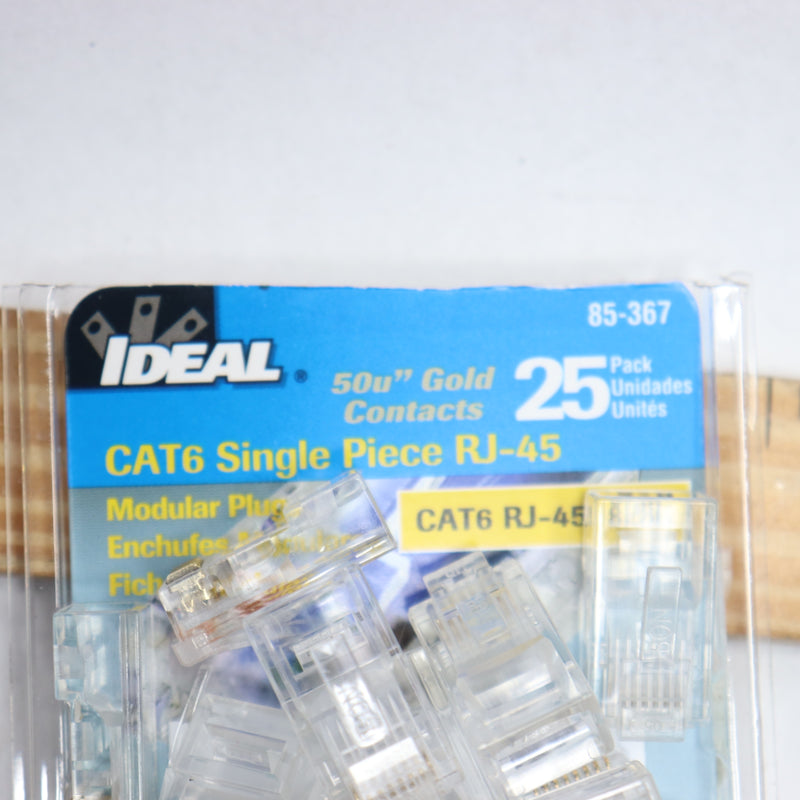 (25-Pk) Ideal Cat6 Single Pc Modular Plugs 85-367