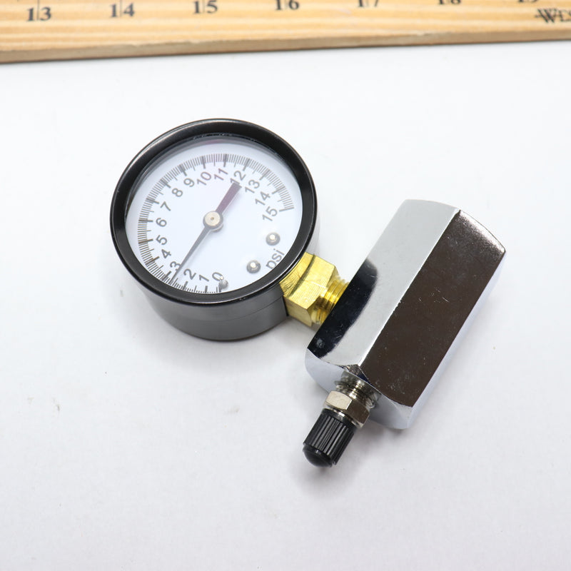 Danco Gas Test Gauge for 0-15 psi at 1/10 Increments Chrome-Plated 94352