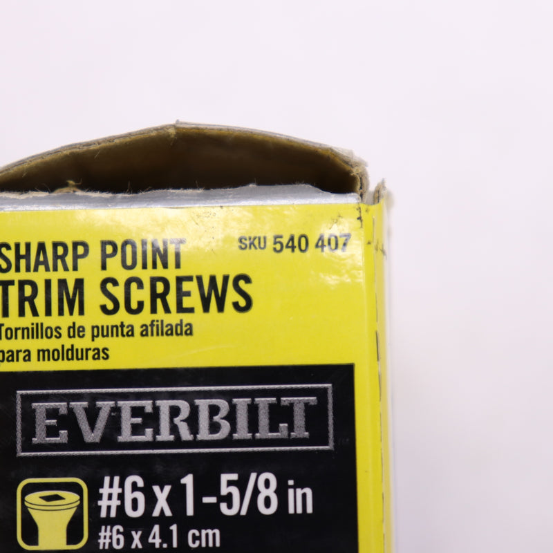 (Approx. 267) Everbilt Square Bugle-Head Sharp Point Trim Screws 1-5/8" 540 407