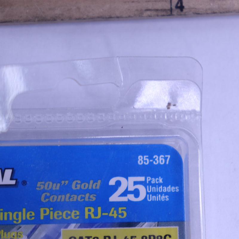 (25-Pk) Ideal Cat6 Single PieceModular Plug 85-367