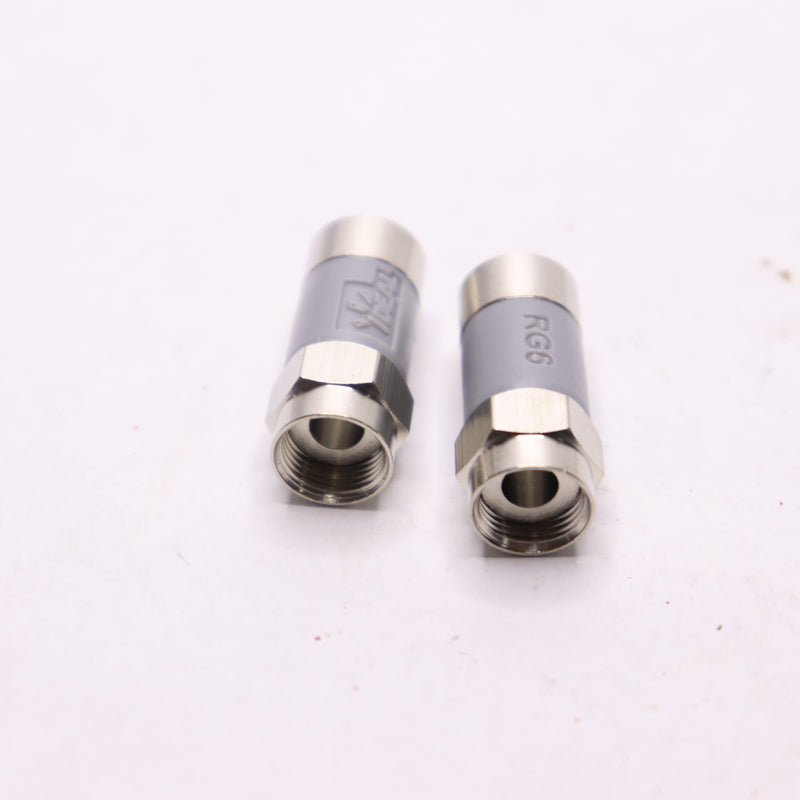 (2-Pk) Ideal Push-On F-Connector Nickel Gray RG-6 85-069