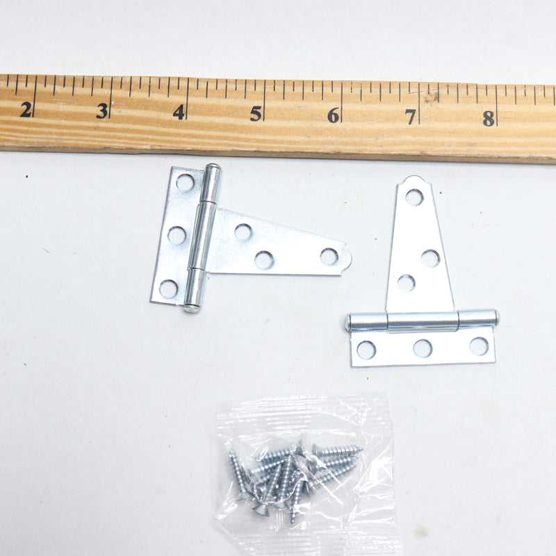 (2-Pk) Everbilt Gate Tee Hinges Zinc-Plated 2" x 2" 1007 913 106