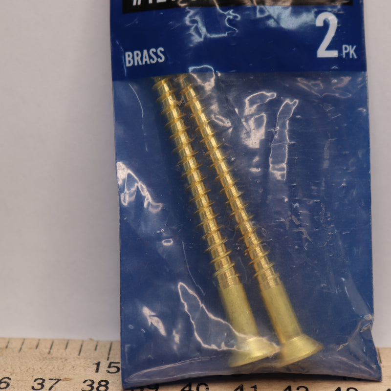 (2-Pk) Everbilt Phillips Flat Head Wood Screws Brass