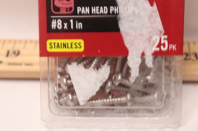 (25-Pk) Everbilt Phillips Pan-Head Drive Sheet Metal Screw Stainless