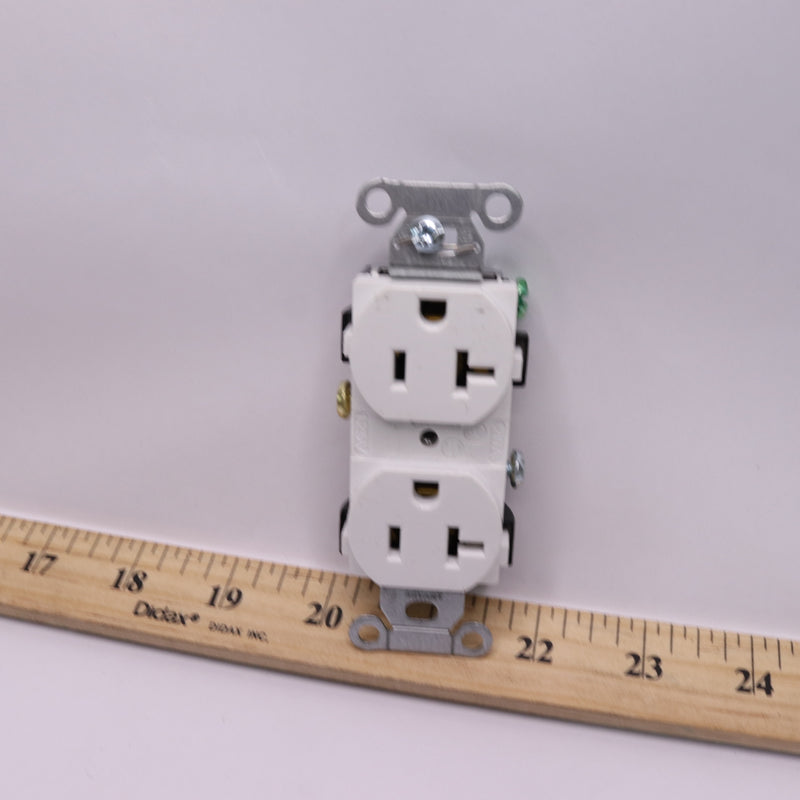 Hubbell Duplex Receptacle White 125v 20A 2P 3W