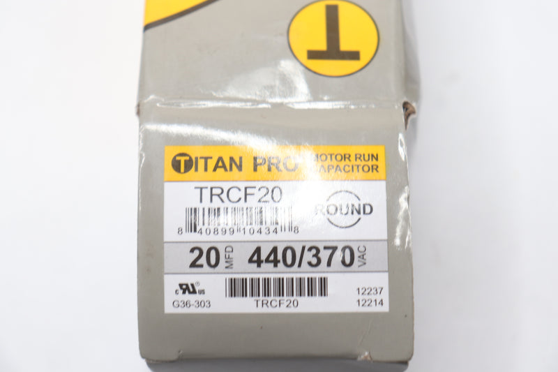 TitanPro HVAC Round Motor Run Capacitor 20 MFD/UF 440/370 Volts TRCF20