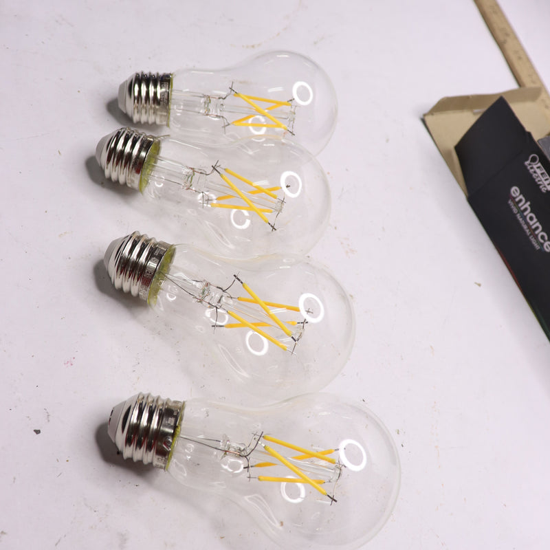 (4-Pk) Feit Electric A19 LED Light Bulb Soft White 40W Equivalent 450LM 2700K