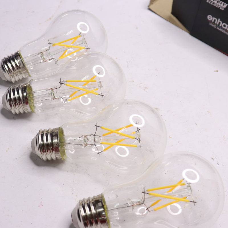 (4-Pk) Feit Electric A19 LED Light Bulb Soft White 40W Equivalent 450LM 2700K