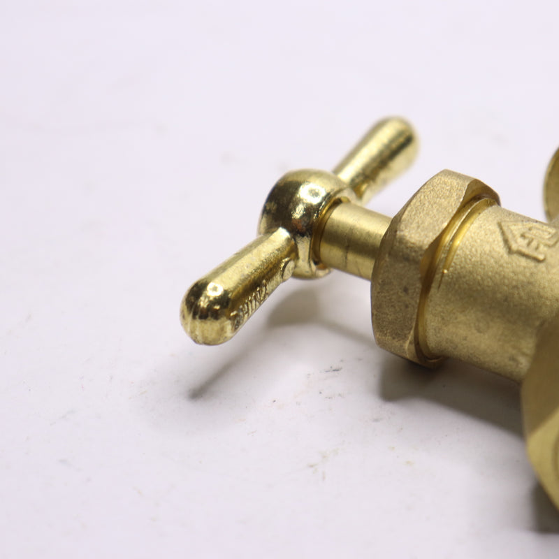 No-Kink Hose Bibb Valve Brass 1/2" FIP x 3/4" MHT 881 879