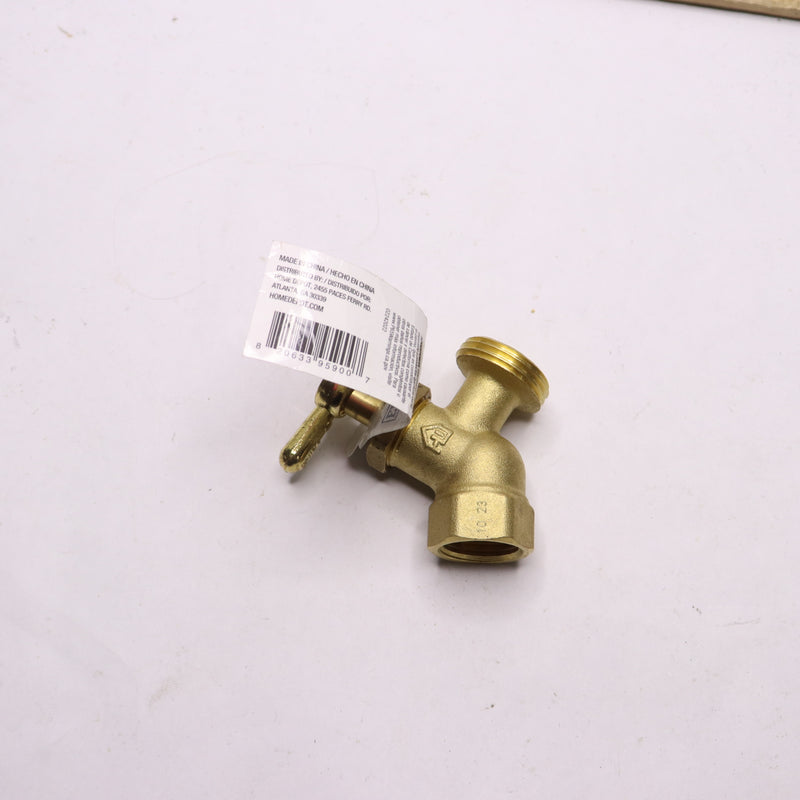 No-Kink Hose Bibb Valve Brass 1/2" FIP x 3/4" MHT 881 879