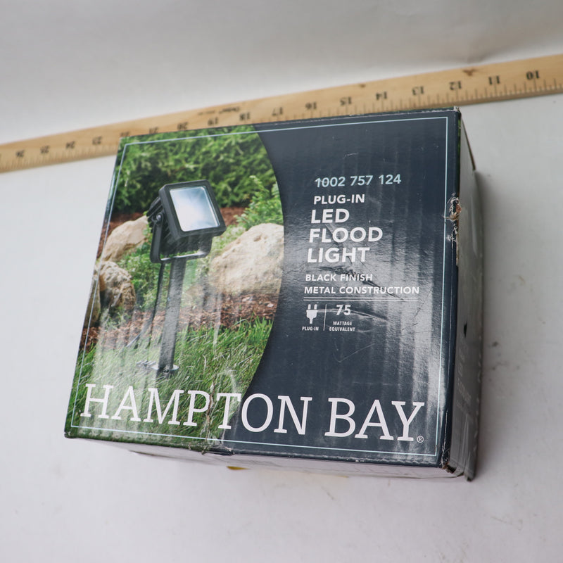 Hampton Bay Plug-In Outdoor Integrated LED Landscape Flood Light Black G09457