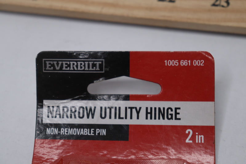 (2-Pk) Everbilt Narrow Utility Hinge Zinc-Plated 2" - Missing Screws